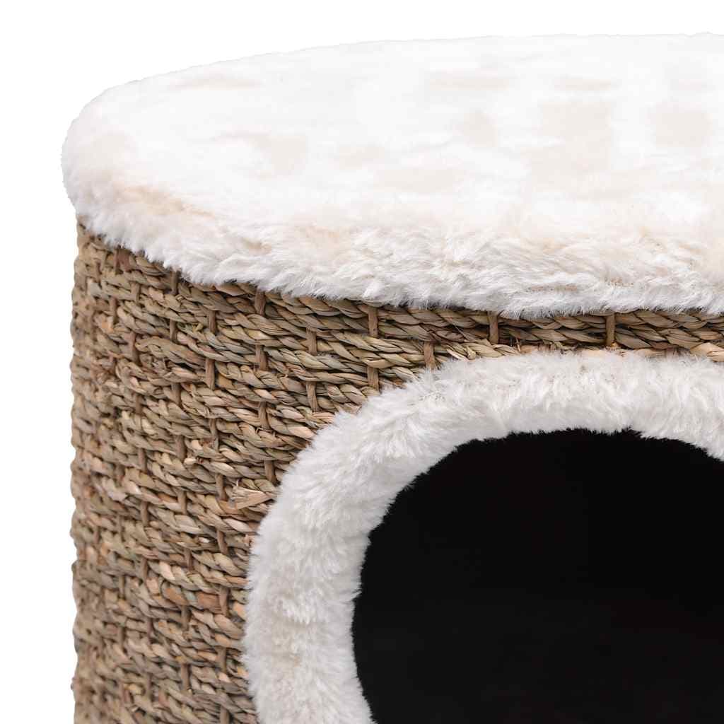 Cat Tree with Wooden Legs 41 cm Seagrass
